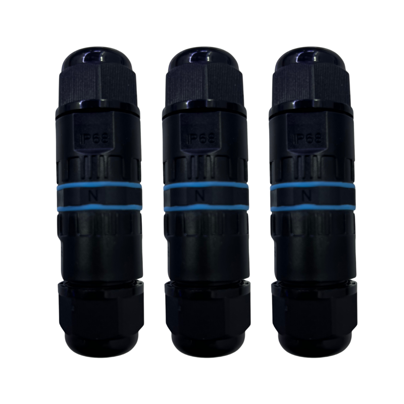 CZEN IP68 Waterproof Inline Cable Connector M25 | Heavy-Duty Nylon Electrical Wire Connector | Outdoor, Underground, Garden, Solar & LED Wiring | Pack of 3