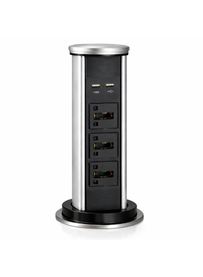 Retractable Pop-Up Desk Power Tower